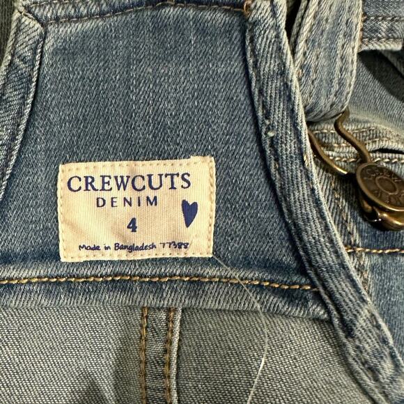 NWT Crewcuts Girls Denim Shortalls Size 4 - Picture 5 of 7